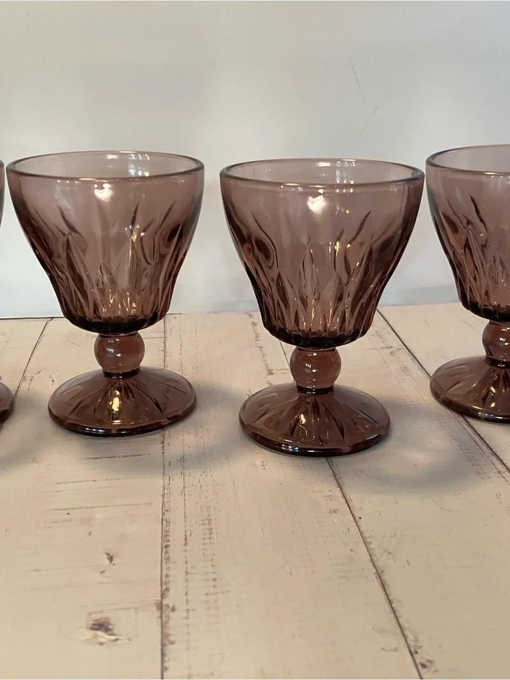 Hazel Atlas Moroccan Amethyst Glass Juice Goblets 4